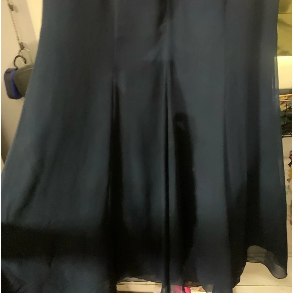 Da Vinci sz14 White Lace & Navy Chiffon Mermaid Bridesmaids Dress Floor Length - Picture 5 of 13